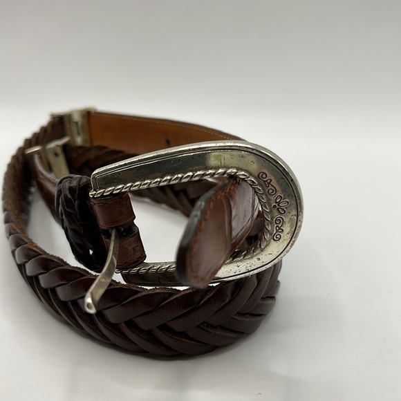 Vintage Brighton Two Tone Brown Leather and Leather Braid Size M 30 - Picture 11 of 12